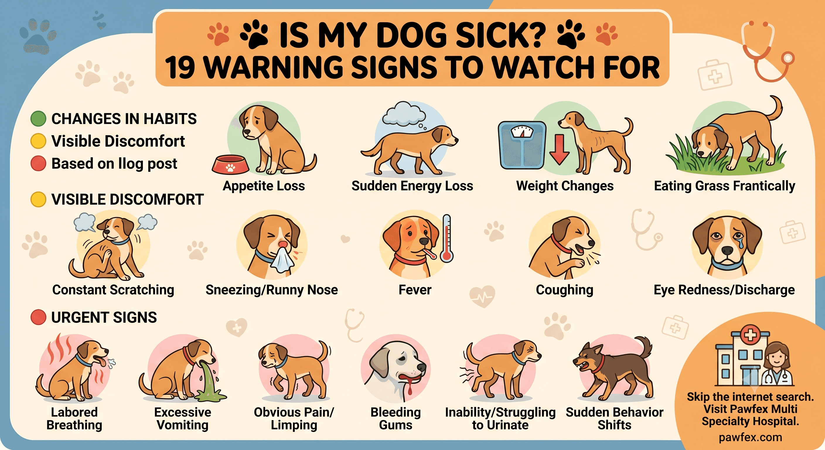 19 Warning Signs Your Dog is Sick (And When to Call Pawfex)